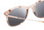 Close Up View of BCBG BAR105 Unisex Cat Eye Sunglasses in Red Rose Gold 52 mm with NON-Polarized Grey Gradient Lenses