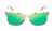 Front View of BCBG BAR105 Designer Polarized Reading Sunglasses with Custom Cut Powered Green Mirror Lenses in Crimson Maroon Red Rose Gold  Unisex Cat Eye Full Rim Acetate 52 mm