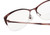 Close Up View of BCBG BAR302 Cat Eye Semi-Rimless Reading Glasses +1.00 Red Tortoise Crimson 54mm