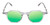 Front View of Reptile Softshell Unisex Polarized Sunglasses Grey Crystal Tortoise Havana 45 mm with Custom Cut Green Mirror Lenses