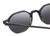 Close Up View of Reptile Softshell Designer Polarized Sunglasses with Custom Cut Smoke Grey Lenses in Gloss Black Unisex Octagonal Full Rim Acetate 45 mm