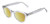Profile View of Reptile Chelidae Unisex Designer Polarized Sunglasses in Grey Crystal 49mm 4 Opt with Custom Cut Gold Mirror Lenses