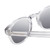 Close Up View of Reptile Chelidae Unisex Designer Sunglasses in Grey Crystal 49mm 4 Opt with Custom Cut NON-polarized Grey Gradient Lenses