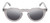 Front View of Reptile Malayemys Designer Polarized Sunglasses with Custom Cut Smoke Grey Lenses in Smoke Grey Crystal Ladies Panthos Full Rim Acetate 44 mm