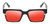 Front View of Reptile Leatherback Designer Polarized Sunglasses with Custom Cut Red Mirror Lenses in Gloss Black Crystal Blue Unisex Rectangular Full Rim Acetate 52 mm
