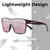 Lightweight Frame Construction illustration of Suncloud Biff Polarized Square Semi-Rimless XL Sunglasses Unisex Acetate 153 mm in Tortoise Havana & Pink Gold Mirror