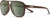 Profile View of Suncloud Sandy Polarized Pilot Style Classic Retro Sunglasses Unisex Acetate 57mm in Cedar Brown & Gray Green