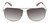 Front View of Kenneth Cole KC00022 Unisex Pilot Full Rim Designer Sunglasses in Matte Light Nickeltin Silver/Grey Green Gradient 64mm