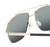 Close Up View of Timberland TB7161 Unisex Pilot Semi-Rimless Designer Sunglasses in Gold/Smoke Grey Polarized 61mm