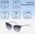 Dimensions and Measurements Illustration of QUAY Australia After Party Women's Square Full Rim Designer Prescription Eyeglasses in Clear Aqua Blue 66mm Rx-BI-FOCAL