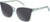 Profile View of QUAY Australia After Party Designer Polarized Sunglasses with Custom Cut Smoke Grey Lenses in Clear Aqua Blue Ladies Square Full Rim Acetate 66 mm