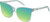 Profile View of QUAY After Party Women Square Polarized Sunglasses Clear Aqua Blue 66mm 10 OPTIONS with Custom Cut Polarized Green Mirror Lenses