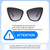 Size Awareness Illustration of QUAY Australia All Talk Cat Eye Multi-Focus Blue Light Glasses Gloss Black 58 mm