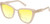 Profile View of QUAY Australia All Talk Designer Polarized Reading Sunglasses with Custom Cut Powered Sun Flower Yellow Lenses in Bone White Ladies Cat Eye Full Rim Acetate 58 mm