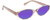 Profile View of QUAY Australia Aura Points Oval Polarized Sunglasses in Brown Doe 55mm 10 OPTIONS with Custom Cut Polarized Purple Mirror Lenses
