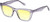 Profile View of QUAY Australia Call The Shots Designer Polarized Reading Sunglasses with Custom Cut Powered Sun Flower Yellow Lenses in Sweet Pea Lilac Ladies Cat Eye Full Rim Acetate 54 mm