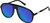Profile View of QUAY Australia Chart Topper Designer Polarized Sunglasses with Custom Cut Blue Mirror Lenses in Gloss Black Mens Pilot Full Rim Acetate 57 mm