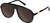 Profile View of QUAY Australia Chart Topper Designer Polarized Reading Sunglasses with Custom Cut Powered Amber Brown Lenses in Gloss Black Mens Pilot Full Rim Acetate 57 mm