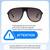 Size Awareness Illustration of QUAY Chart Topper Mens Pilot Polarized BI-FOCAL Sunglasses in Gloss Black 57 mm