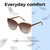 Lightweight Construction Illustration of QUAY Ever After Women's Cat Eye Polarized BI-FOCAL Sunglasses in Brown Doe 58 mm