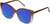 Profile View of QUAY Australia Ever After Designer Polarized Reading Sunglasses with Custom Cut Powered Blue Mirror Lenses in Brown Doe Ladies Cat Eye Full Rim Acetate 58 mm