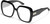 Profile View of QUAY Australia Full Glam Designer Progressive Lens Blue Light Blocking Eyeglasses in Gloss Black Ladies Square Full Rim Acetate 56 mm