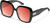 Profile View of QUAY Australia Full Glam Designer Polarized Sunglasses with Custom Cut Red Mirror Lenses in Gloss Black Ladies Square Full Rim Acetate 56 mm