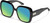 Profile View of QUAY Full Glam Women Square Polarized Sunglasses Gloss Black 56mm 4 LENS OPTIONS with Custom Cut Polarized Green Mirror Lenses