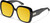 Profile View of QUAY Full Glam Women Square Polarized Sunglasses Gloss Black 56mm 4 LENS OPTIONS with Custom Cut Polarized Gold Mirror Lenses