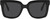 Front View of QUAY Australia Icy Women's Square Designer Sunglasses in Gloss Black/Black 52 mm