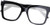 Top View of QUAY Australia Icy Designer Reading Eye Glasses with Custom Cut Powered Lenses in Gloss Black Ladies Square Full Rim Acetate 52 mm