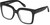Profile View of QUAY Australia Icy Designer Progressive Lens Blue Light Blocking Eyeglasses in Gloss Black Ladies Square Full Rim Acetate 52 mm