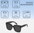Dimensions and Measurements Illustration of QUAY Australia Icy Womens Square Multi-Focus Blue Light Glasses Gloss Black 52mm