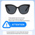Size Awareness Illustration of QUAY Australia Its My Way Cat Eye Multi-Focus Blue Light Glasses Matte Black 59mm