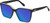 Profile View of QUAY Australia Level Up Designer Polarized Sunglasses with Custom Cut Blue Mirror Lenses in Matte Black Ladies Square Full Rim Acetate 60 mm