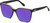 Profile View of QUAY Level Up Womens Square Polarized Sunglasses Matte Black 60mm 4 LENS OPTIONS with Custom Cut Polarized Purple Mirror Lenses