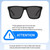 Size Awareness Illustration of QUAY Australia Name Drop Square Designer Blue Light Glasses in Gloss Black 55 mm