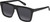 Profile View of QUAY Australia Name Drop Designer Polarized Reading Sunglasses with Custom Cut Powered Smoke Grey Lenses in Gloss Black Unisex Square Full Rim Acetate 55 mm