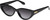 Profile View of QUAY Australia Narrow Down Women's Cat Eye Sunglasses in Gloss Black/Black 57 mm