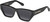 Profile View of QUAY Australia No Apologies Designer Polarized Sunglasses with Custom Cut Smoke Grey Lenses in Gloss Black Unisex Square Full Rim Acetate 55 mm