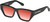 Profile View of QUAY Australia No Apologies Designer Polarized Sunglasses with Custom Cut Red Mirror Lenses in Gloss Black Unisex Square Full Rim Acetate 55 mm