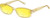 Profile View of QUAY Australia Vibe Check Designer Polarized Reading Sunglasses with Custom Cut Powered Sun Flower Yellow Lenses in Yellow Ladies Square Full Rim Acetate 62 mm