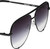 Close Up View of QUAY Australia High Key Pilot Designer Sunglasses in Gloss Black/Smoke Grey 64mm