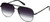 Profile View of QUAY Australia High Key Mini Pilot Sunglasses in Gloss Black/Smoke Grey Fade 60mm