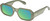 Profile View of QUAY Hyped Up Hexagonal Polarized Sunglasses in Crystal Jade Green 53mm 10 OPTIONS with Custom Cut Polarized Green Mirror Lenses