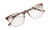 Top View of Lucky Brand D114 Designer Progressive Lens Prescription Rx Eyeglasses in Rose Gold Marble Ladies Cat Eye Full Rim Metal 53 mm