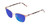 Profile View of Lucky Brand D114 Designer Polarized Sunglasses with Custom Cut Blue Mirror Lenses in Rose Gold Marble Ladies Cat Eye Full Rim Metal 53 mm