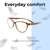 Lightweight Construction Illustration of Prive Revaux Thoreau Designer Single Vision Prescription Rx Eyeglasses in Chestnut Brown Tortoise Havana Ladies Cat Eye Full Rim Acetate 54 mm