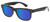 Profile View of Prive Revaux Tolstoy Designer Polarized Sunglasses with Custom Cut Blue Mirror Lenses in Caviar Black Unisex Panthos Full Rim Acetate 53 mm