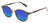 Profile View of OTIS A Day Late Designer Polarized Reading Sunglasses with Custom Cut Powered Blue Mirror Lenses in Eco Hornwood Unisex Round Full Rim Acetate 50 mm